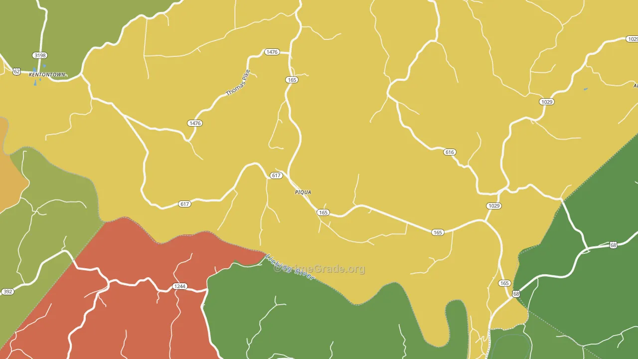 Piqua, KY Map of Theft Rates