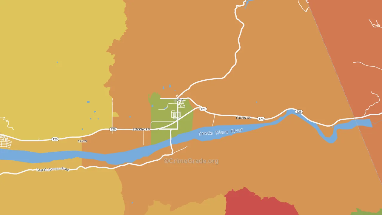 Piru, CA Map of Theft Rates