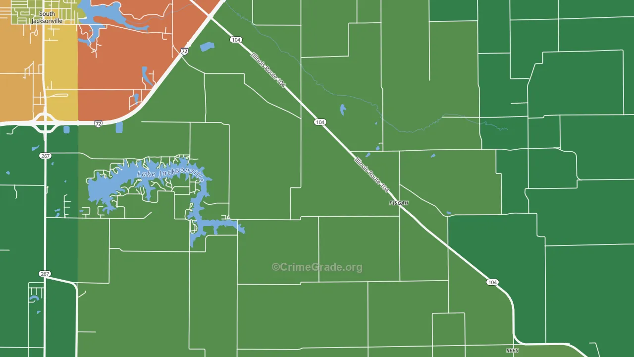 Pisgah, IL Map of Theft Rates