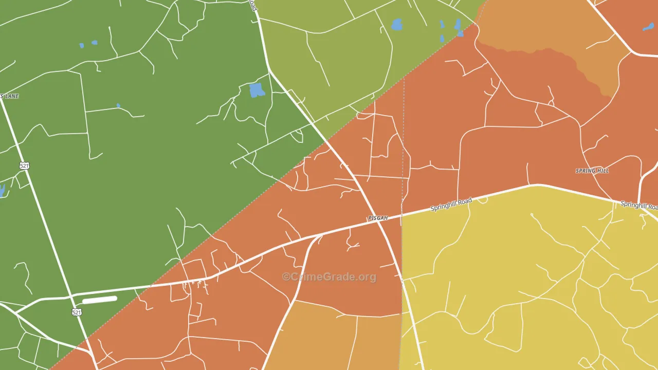 Pisgah, SC Map of Theft Rates