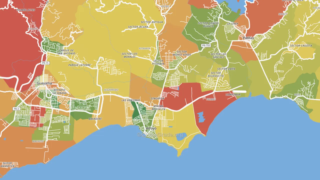 Pitahaya, PR Map of Theft Rates