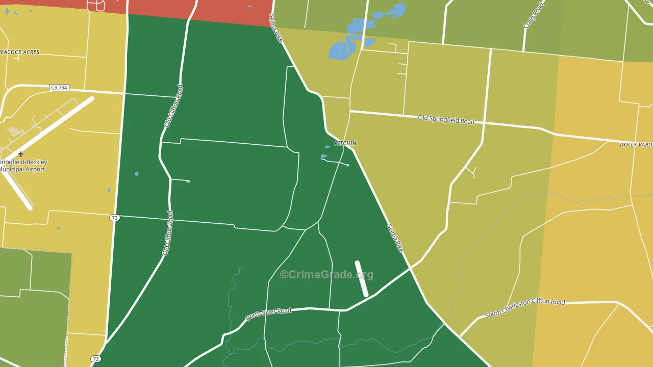 Pitchin, OH Map of Theft Rates