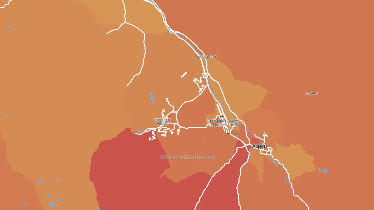 Pitkin County, CO Map of Theft Rates