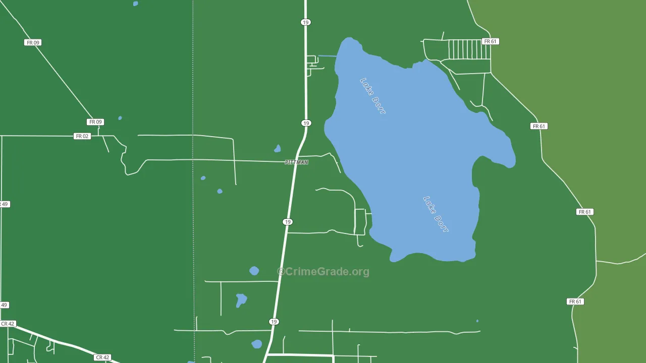 Pittman, FL Map of Theft Rates