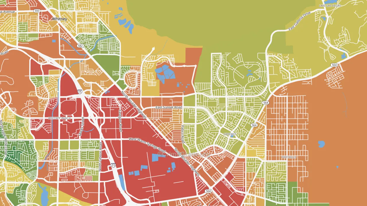 Pittman, Henderson, NV Map of Theft Rates
