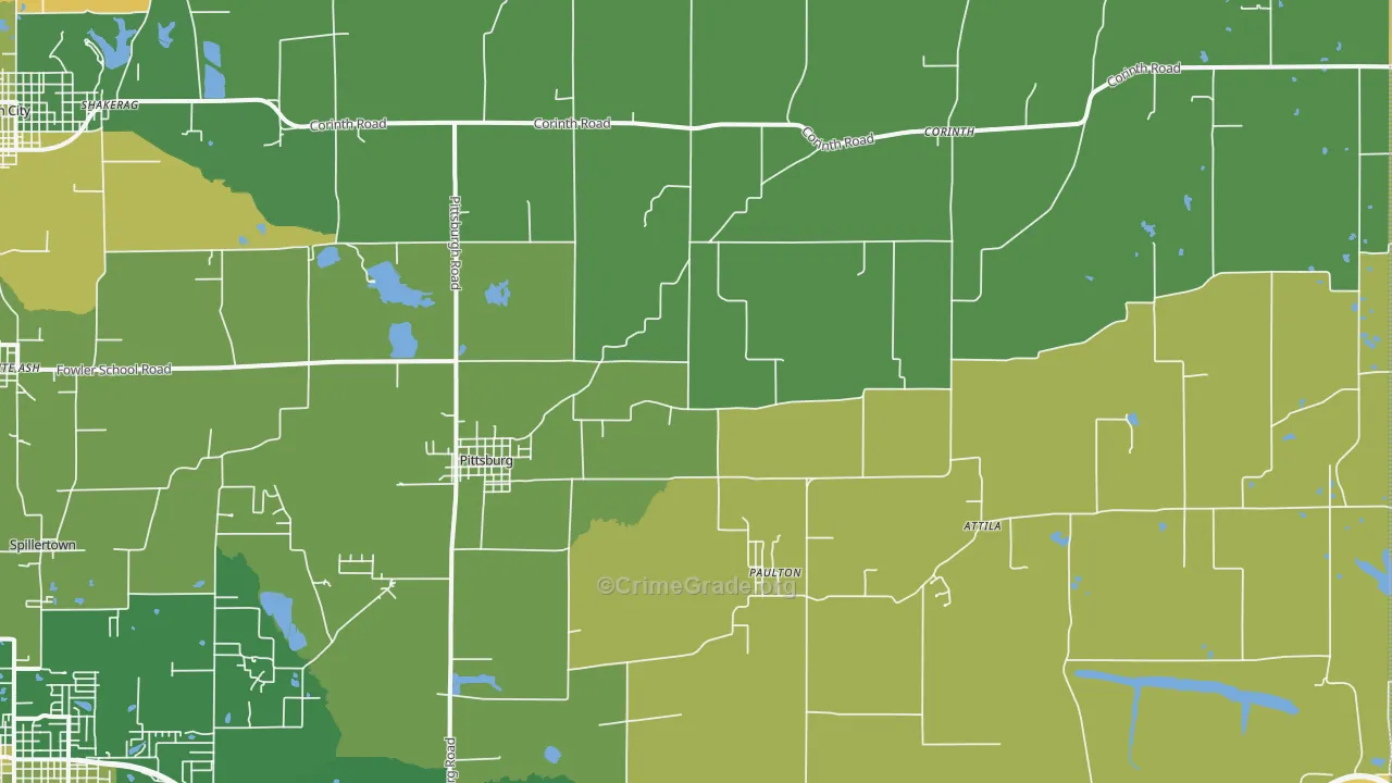 Pittsburg, IL Map of Theft Rates