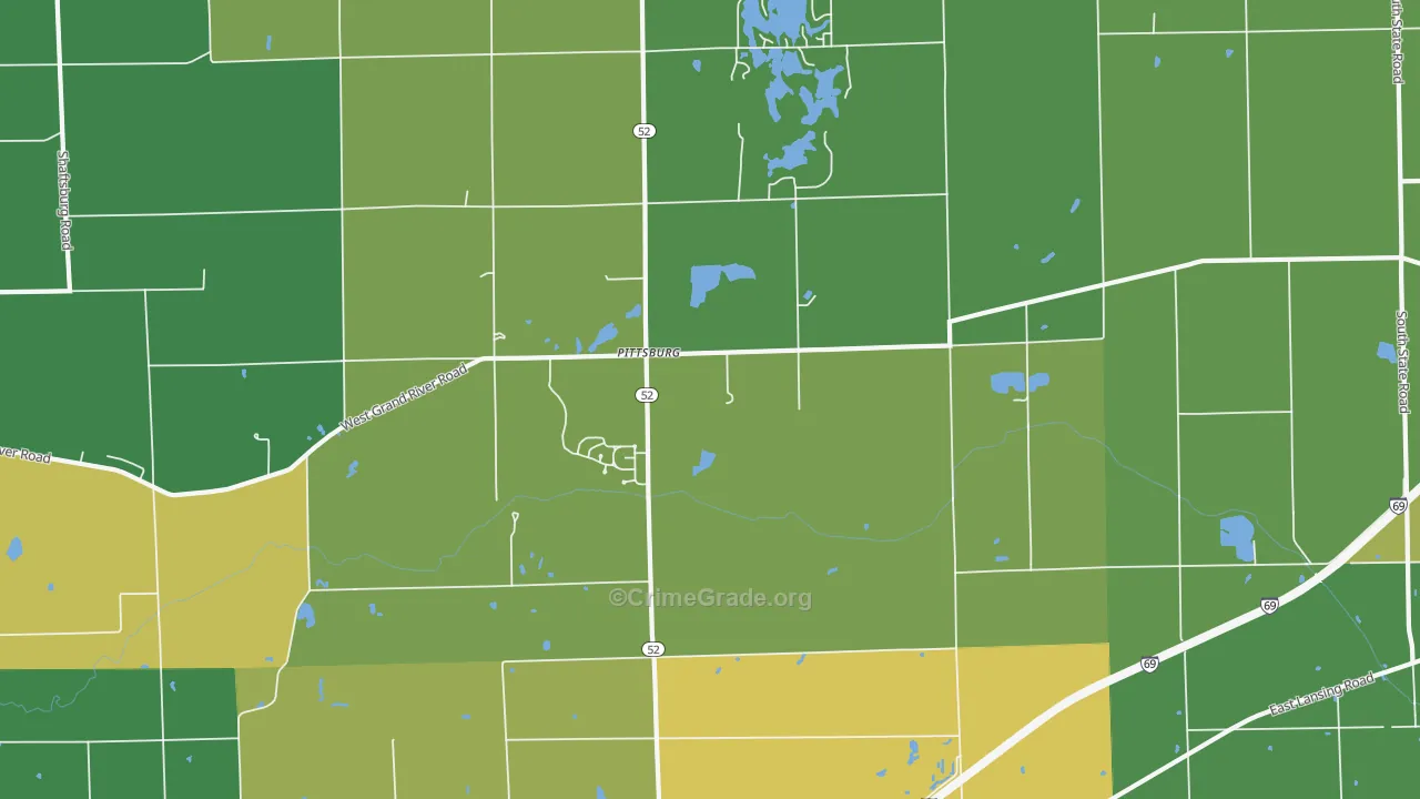 Pittsburg, MI Map of Theft Rates