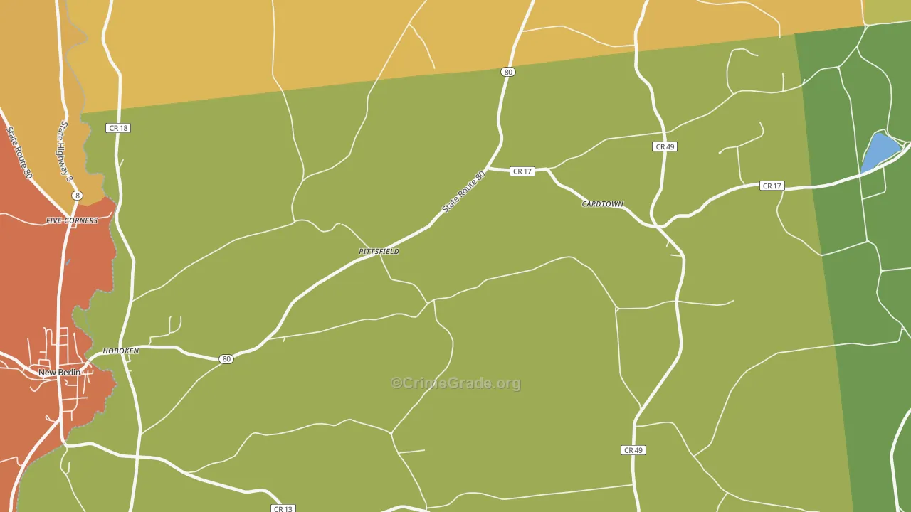 Pittsfield, NY Map of Theft Rates