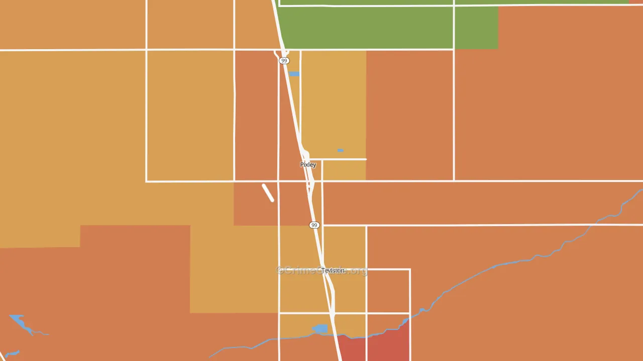 Pixley, CA Map of Theft Rates