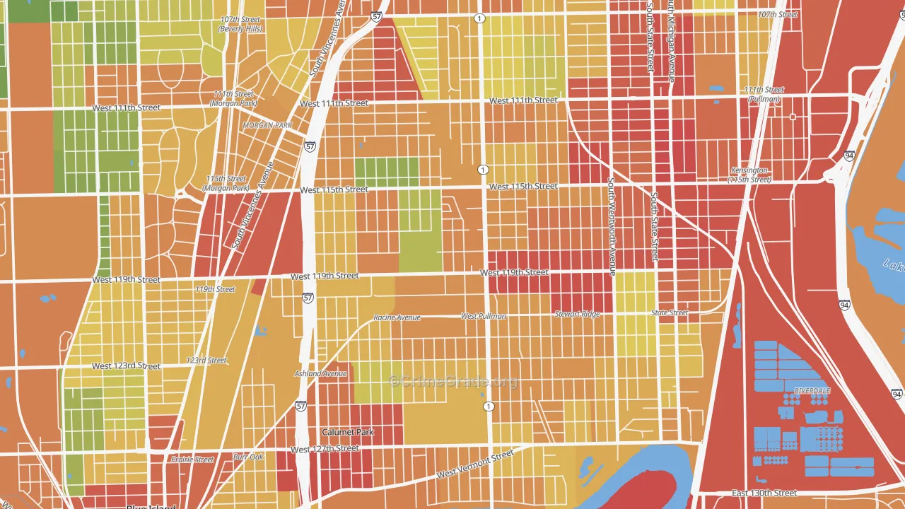 Placerdale, Chicago, IL Map of Theft Rates