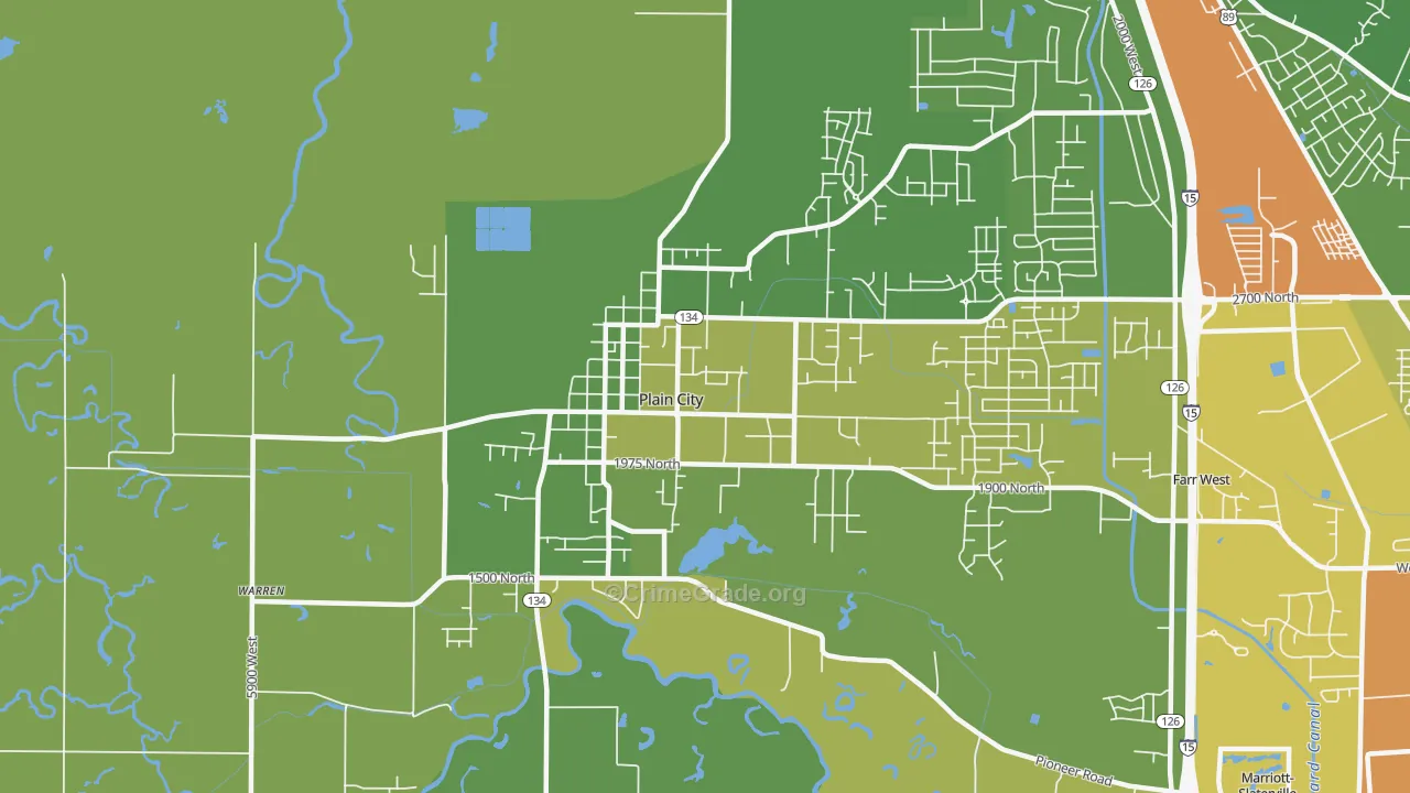 Plain City, UT Map of Theft Rates