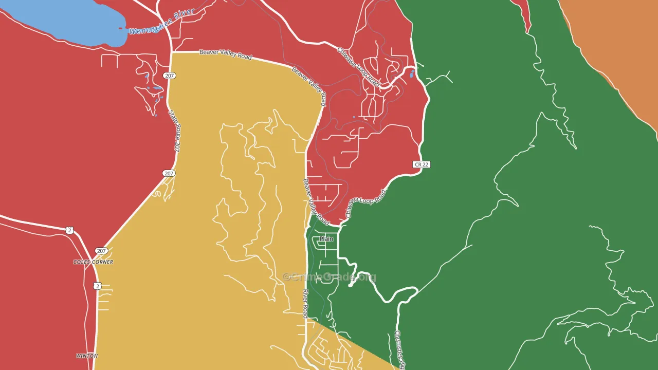Plain, WA Map of Theft Rates