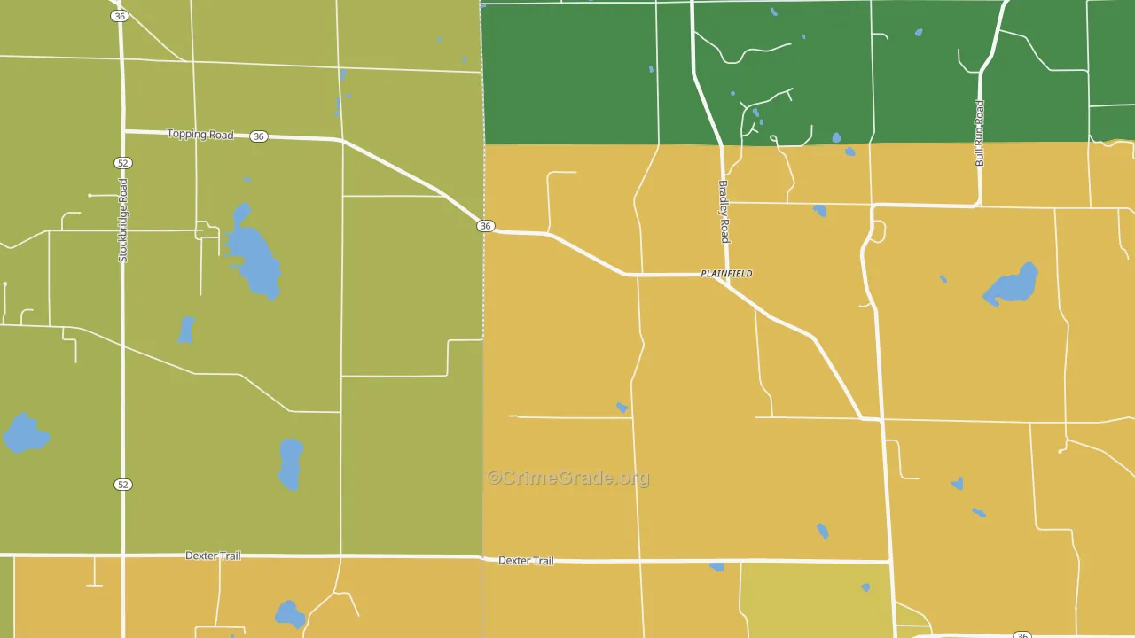 Plainfield, MI Map of Theft Rates