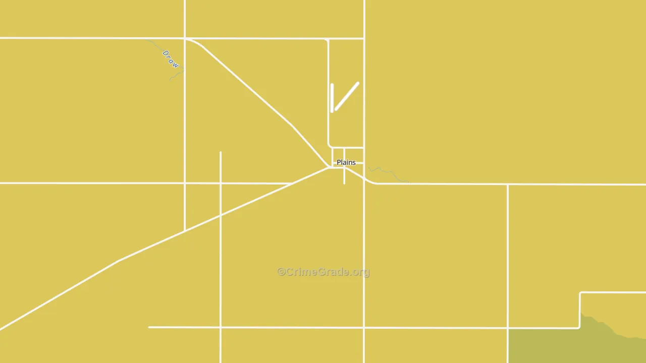 Plains, TX Map of Theft Rates