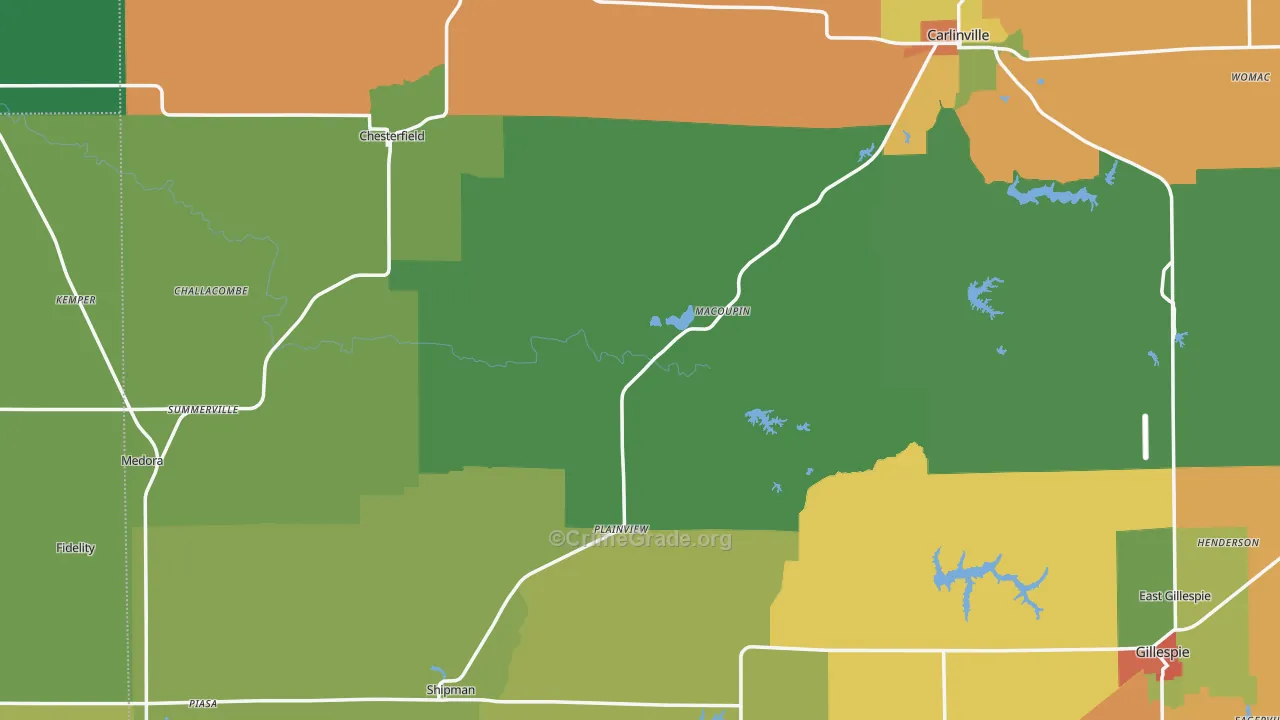 Plainview, IL Map of Theft Rates