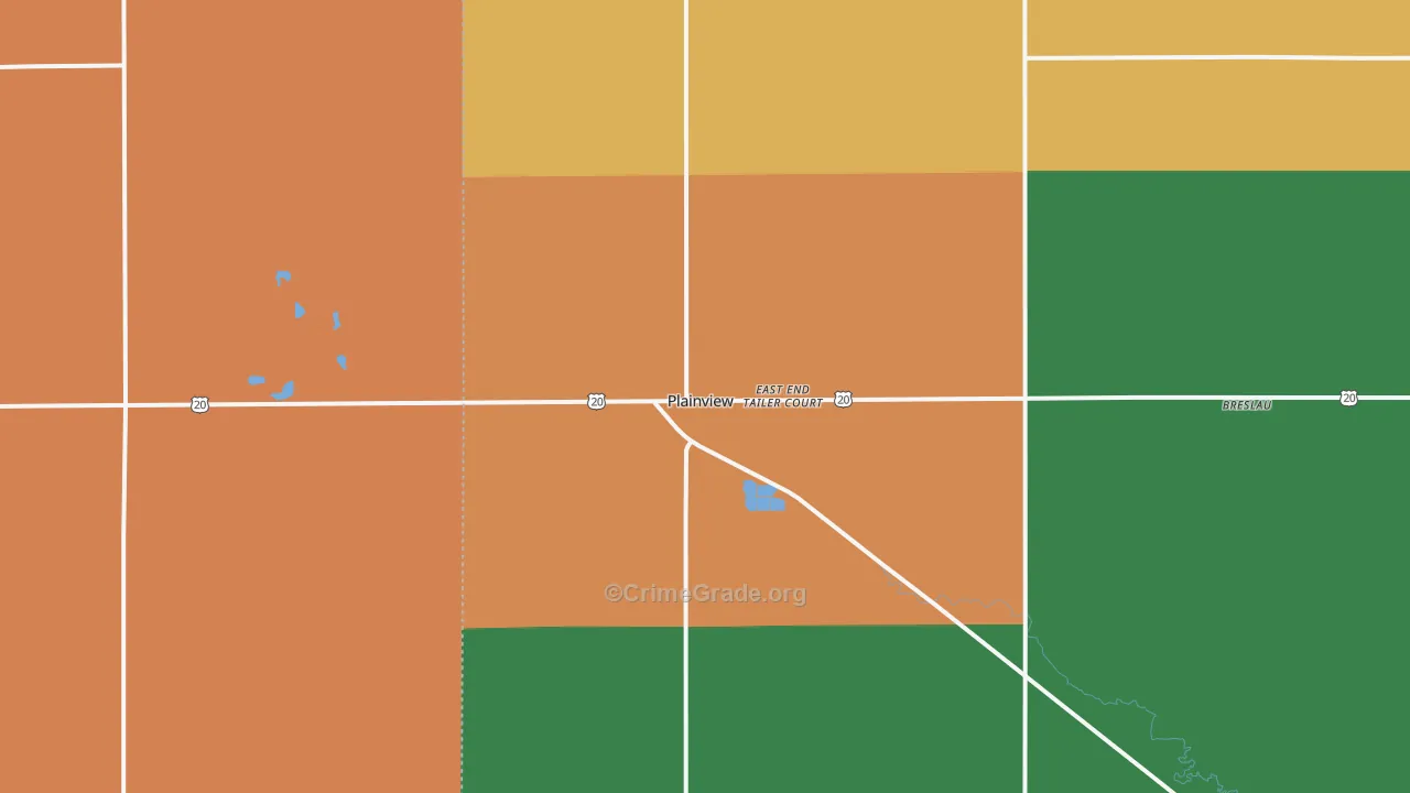 Plainview, NE Map of Theft Rates