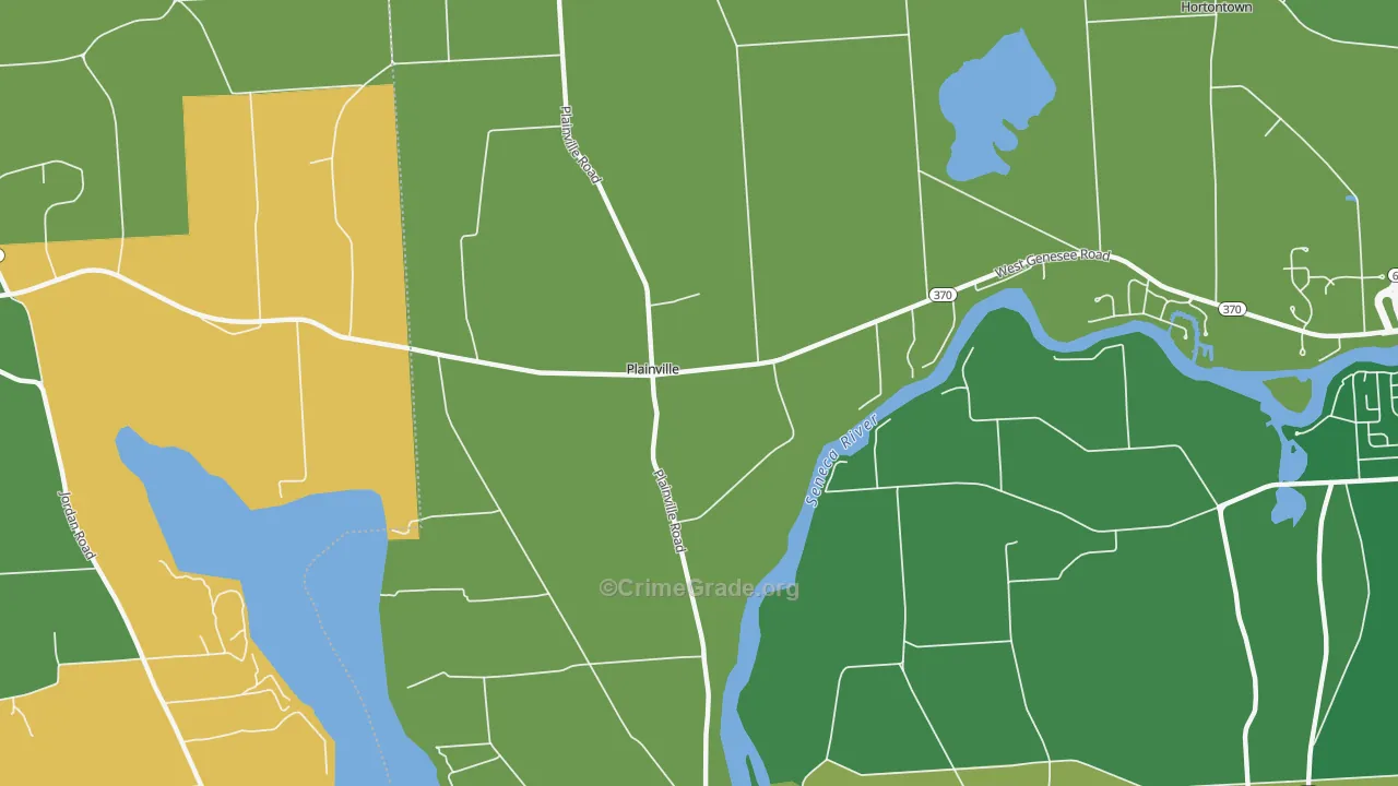 Plainville, NY Map of Theft Rates