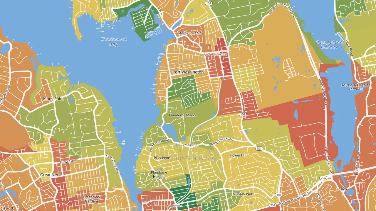 Plandome Manor, NY Map of Theft Rates