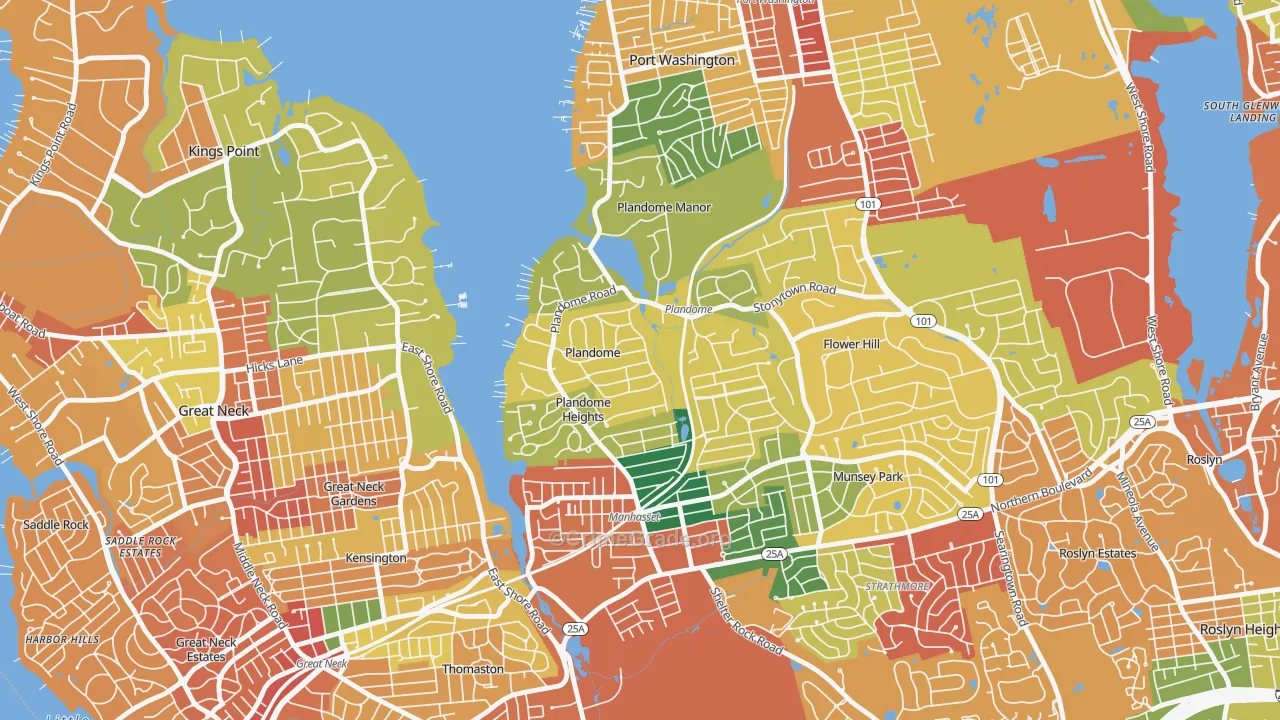Plandome, NY Map of Theft Rates