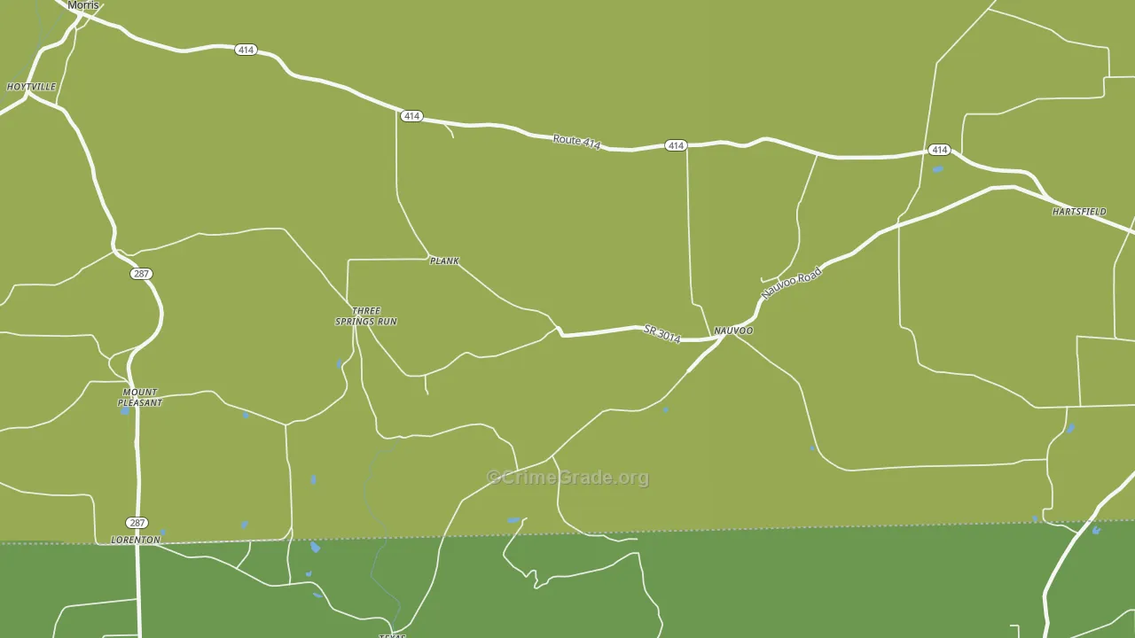Plank, PA Map of Theft Rates
