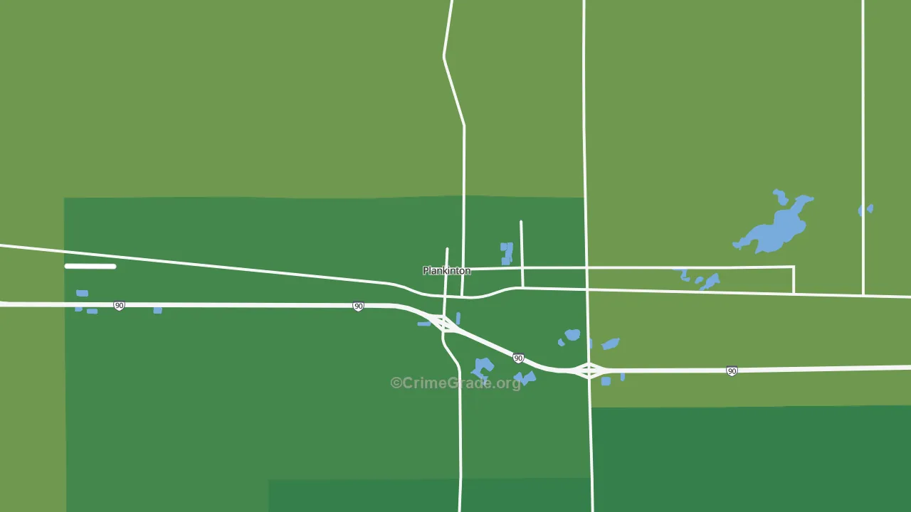 Plankinton, SD Map of Theft Rates