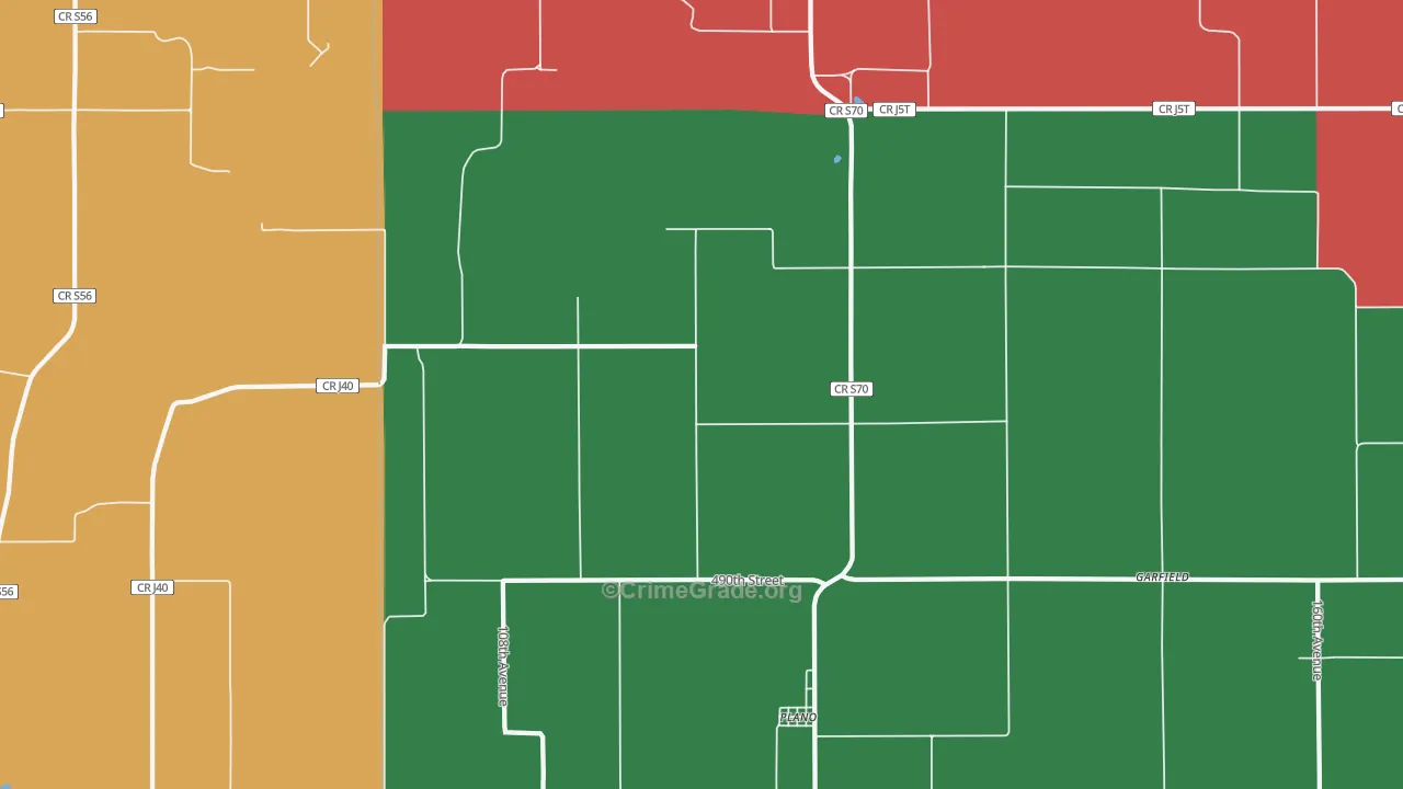 Plano, IA Map of Theft Rates