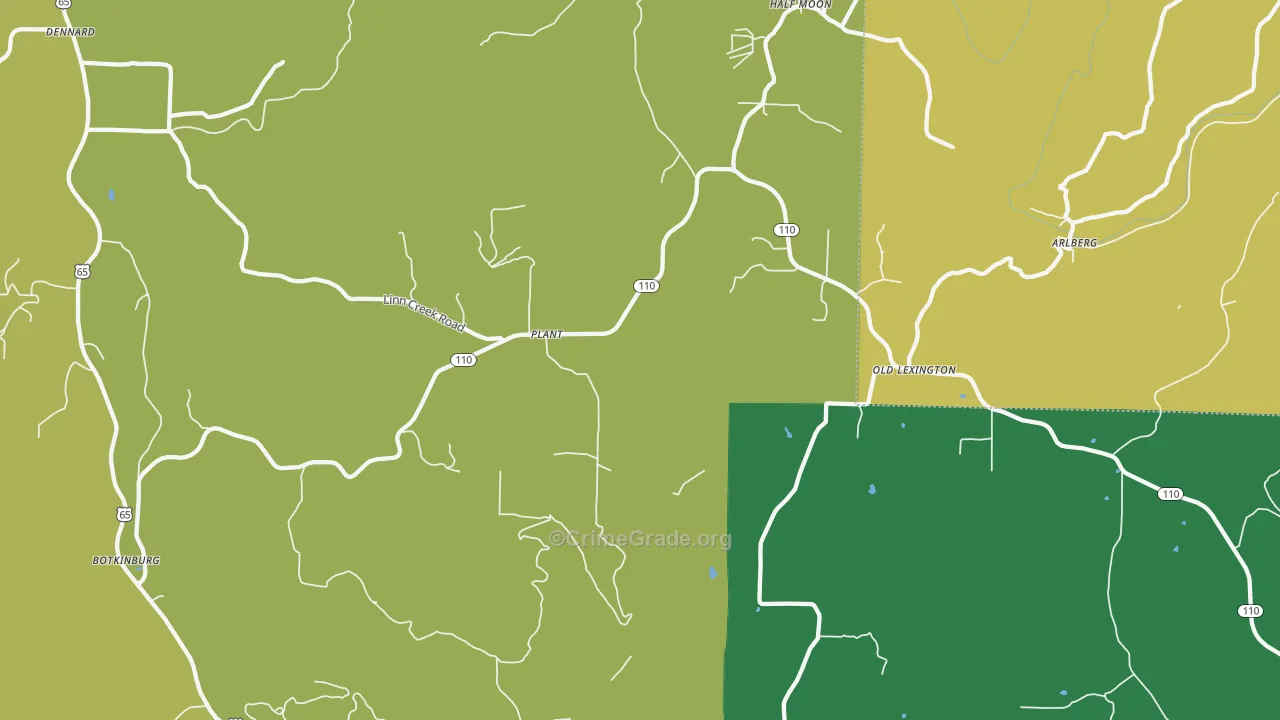 Plant, AR Map of Theft Rates