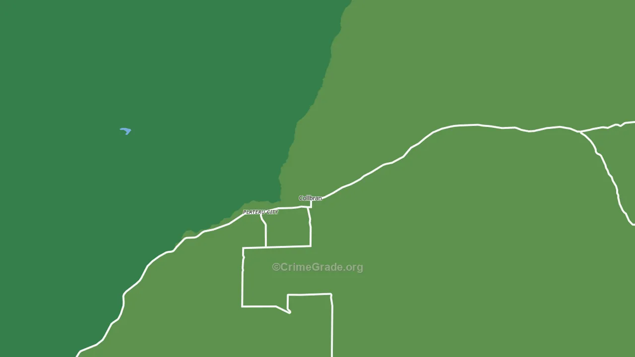 Plateau City, CO Map of Theft Rates