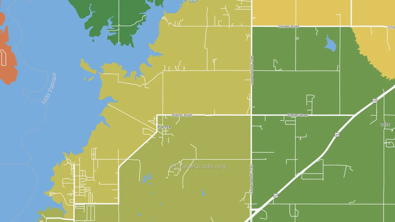 Platter, OK Map of Theft Rates