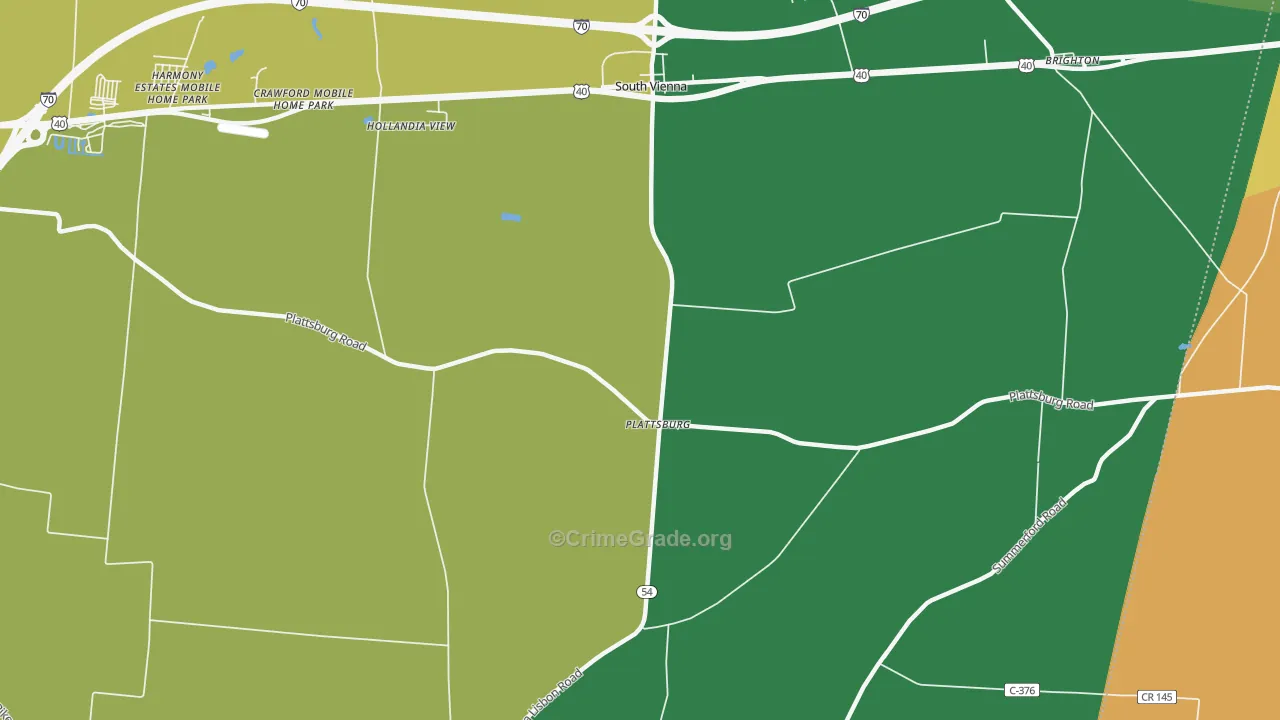 Plattsburg, OH Map of Theft Rates
