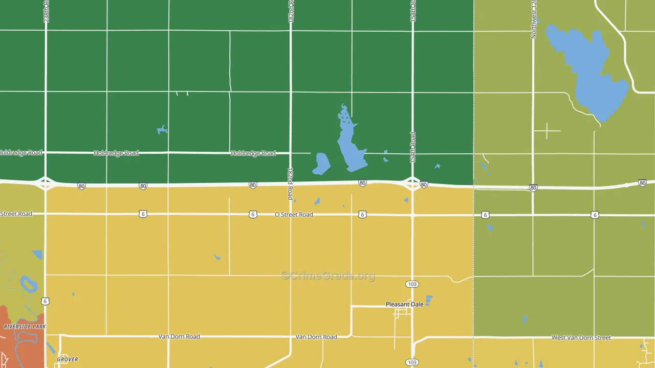 Pleasant Dale, NE Map of Theft Rates