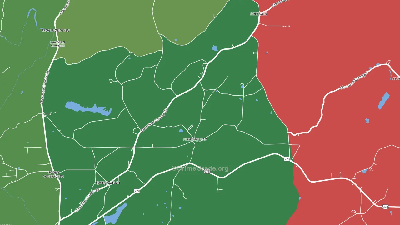 Pleasant Gap, AL Map of Theft Rates