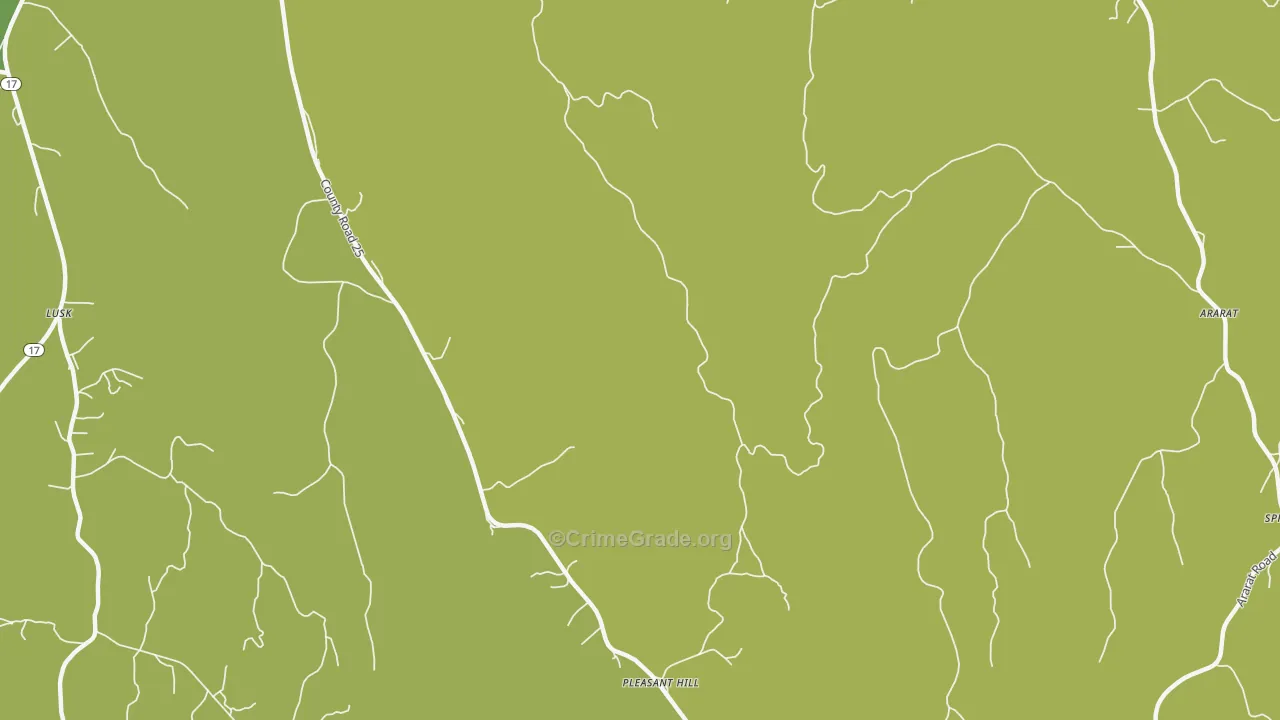 Pleasant Hill, AL Map of Theft Rates