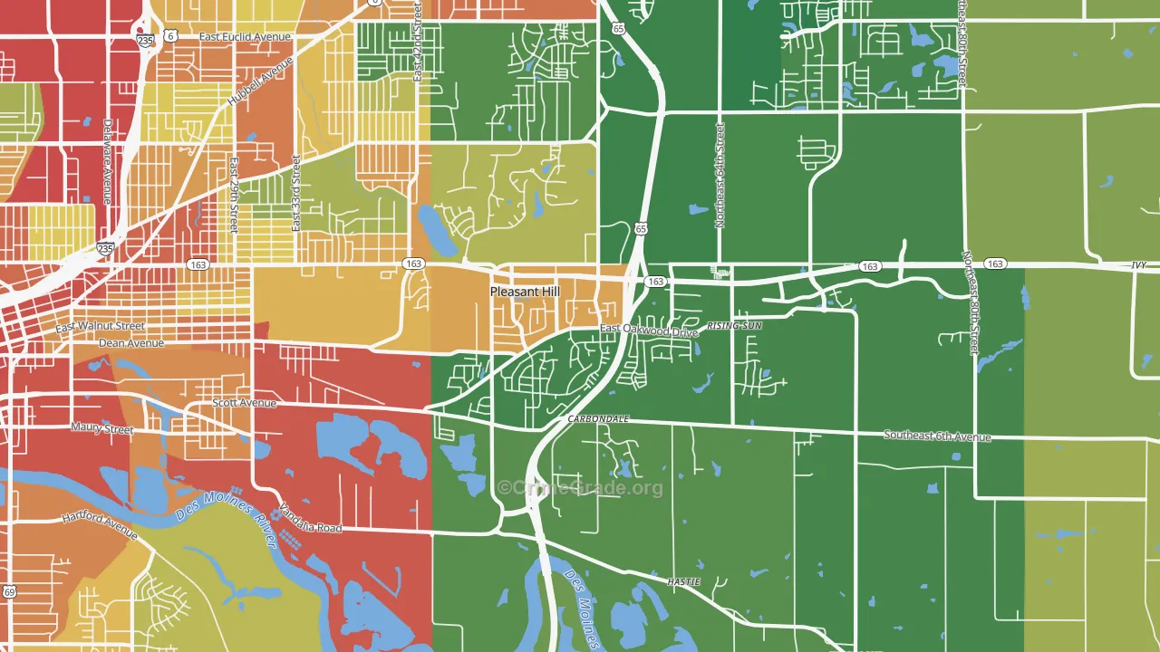 Pleasant Hill, IA Map of Theft Rates