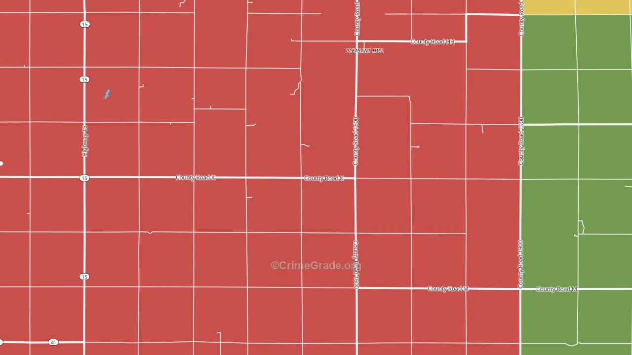 Pleasant Hill, NE Map of Theft Rates