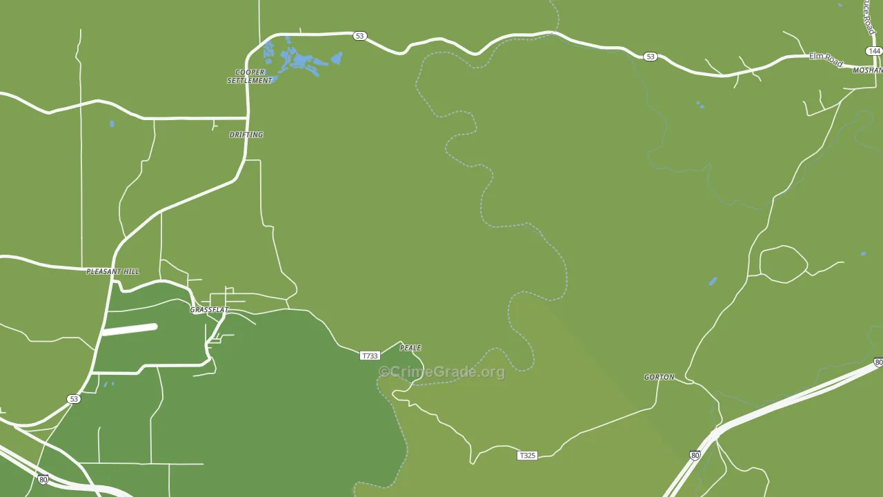 Pleasant Hill, PA Map of Theft Rates
