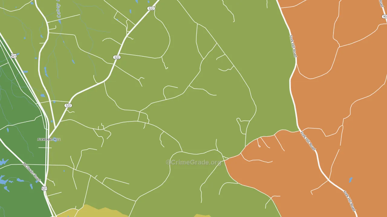 Pleasant Hill, SC Map of Theft Rates