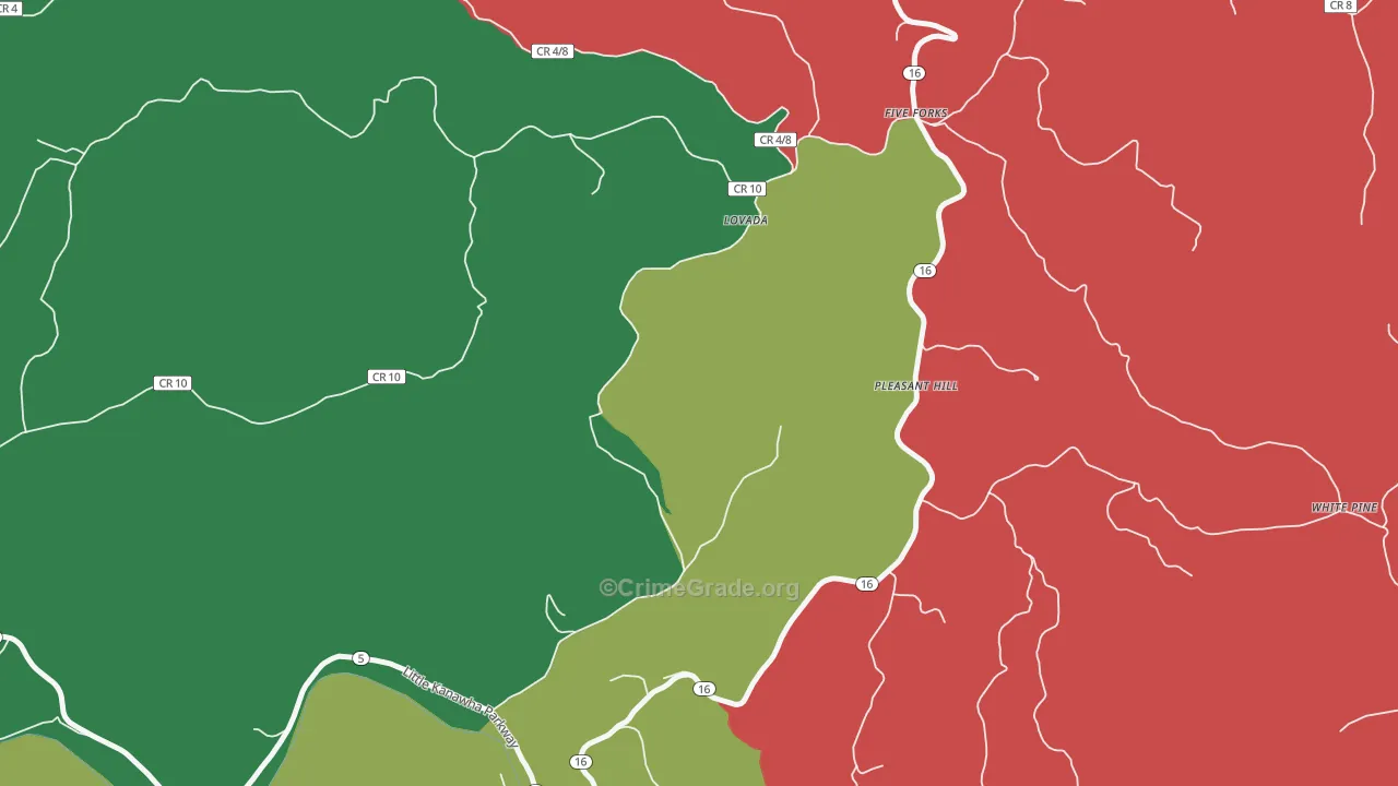 Pleasant Hill, WV Map of Theft Rates