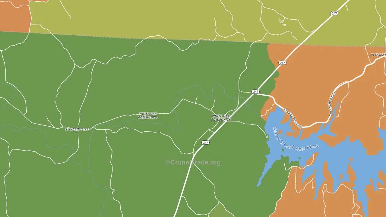 Pleasant Site, AL Map of Theft Rates