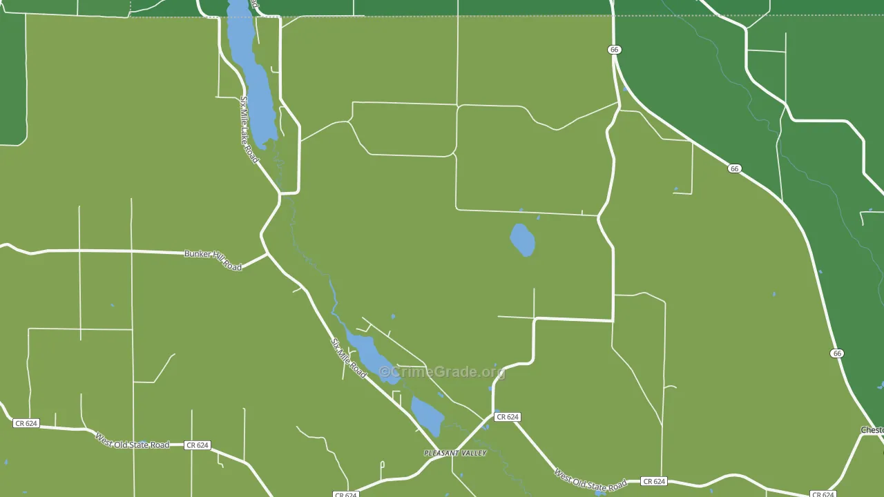 Pleasant Valley, MI Map of Theft Rates