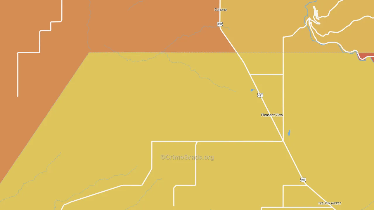 Pleasant View, CO Map of Theft Rates