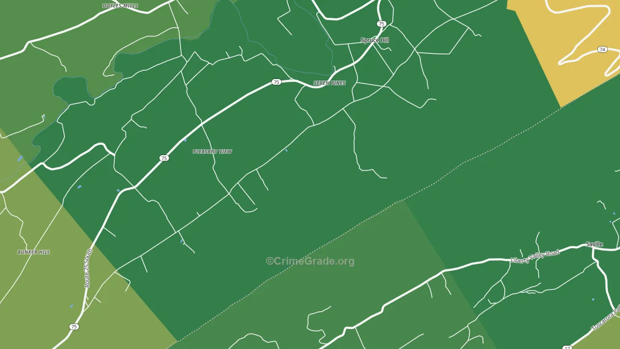 Pleasant View, PA Map of Theft Rates