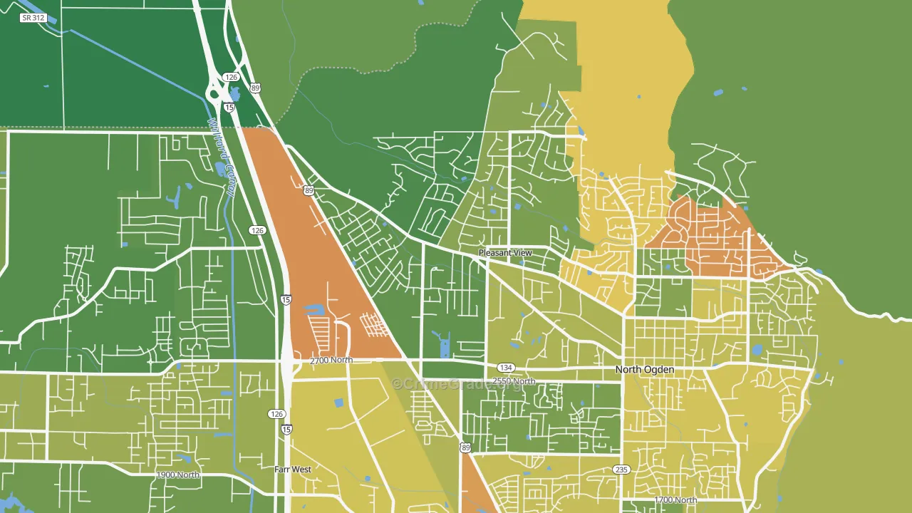 Pleasant View, UT Map of Theft Rates