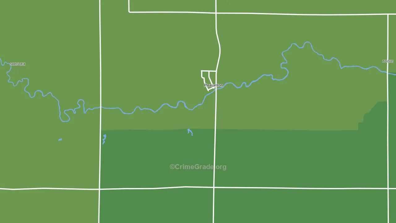 Pleasanton, NE Map of Theft Rates