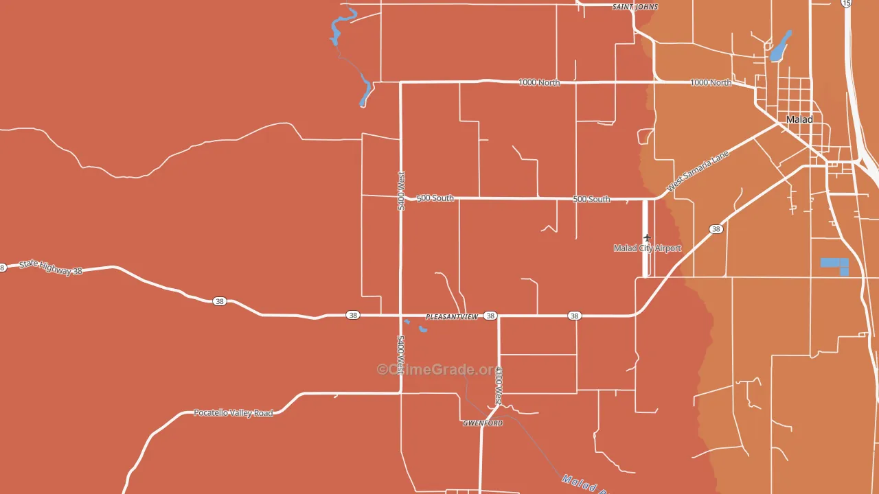 Pleasantview, ID Map of Theft Rates