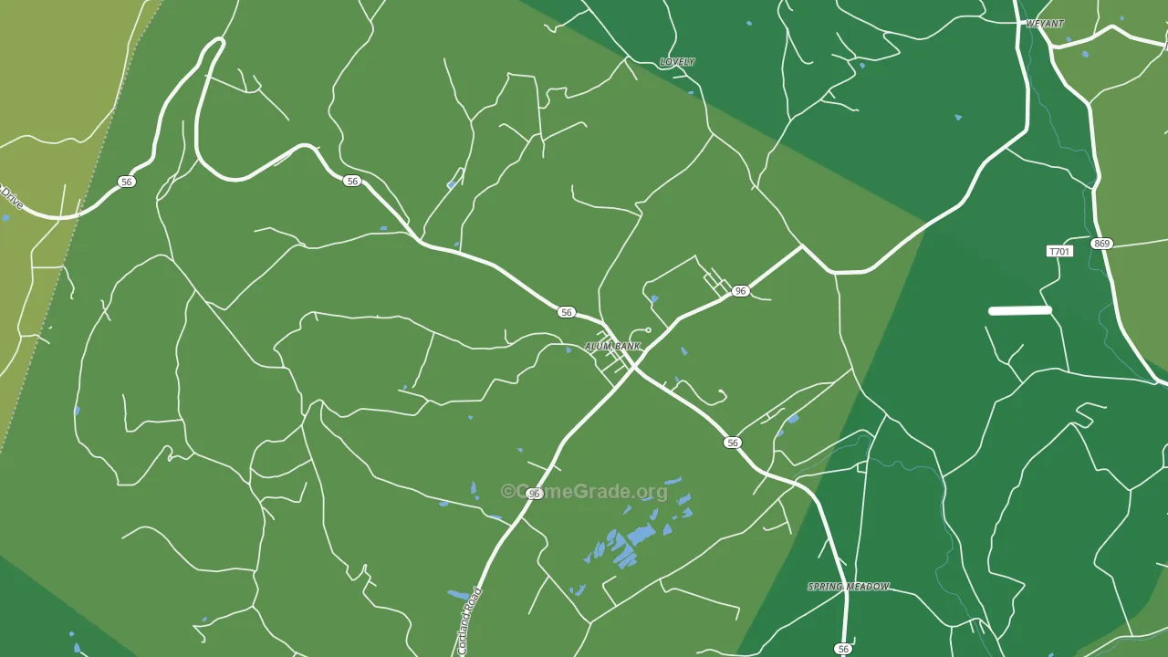 Pleasantville West St Clair, PA Map of Theft Rates