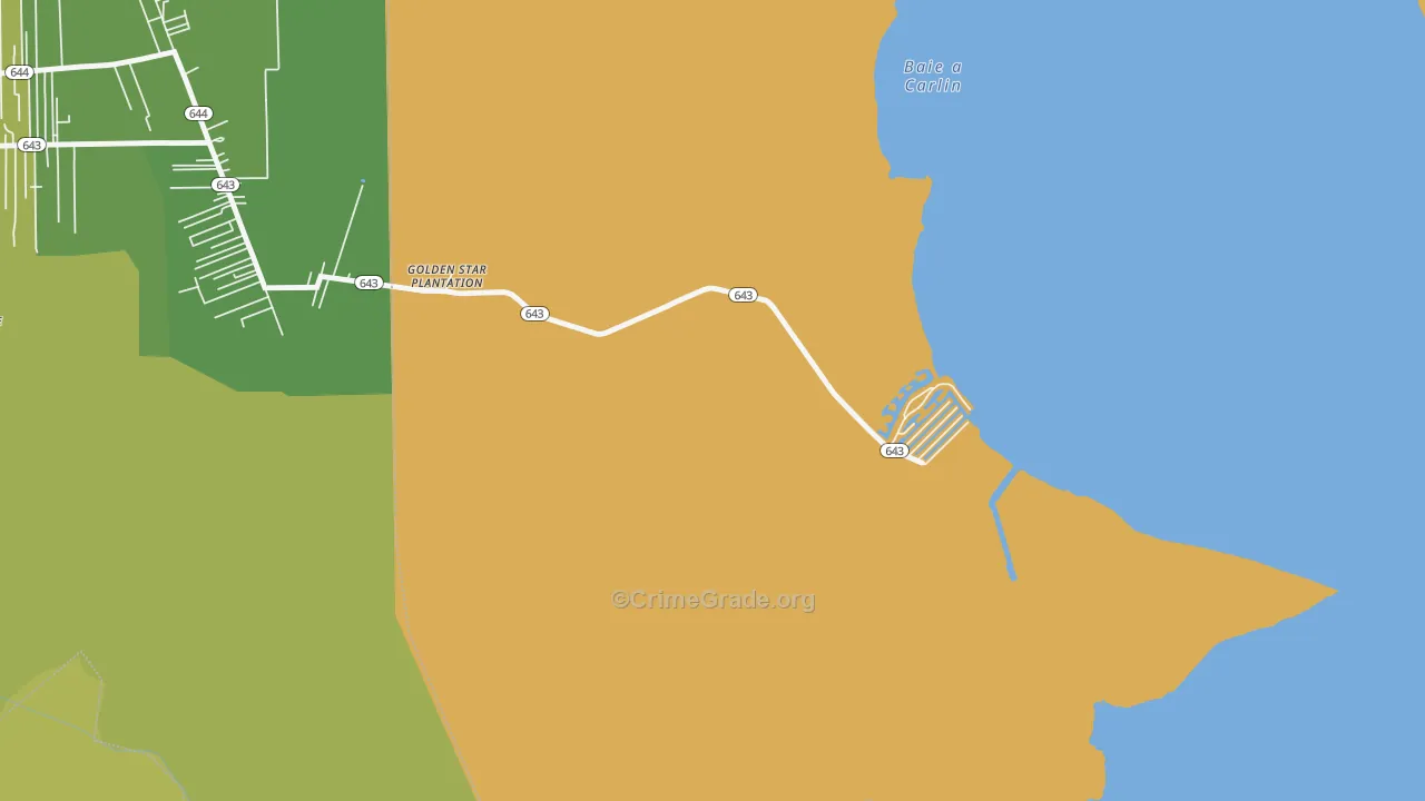 Pleasure Bend, LA Map of Theft Rates