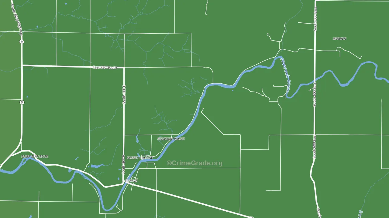 Pleasure Valley, IN Map of Theft Rates
