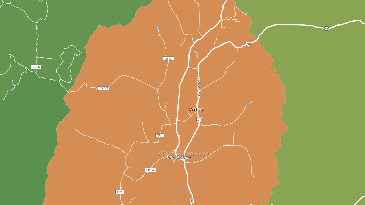 Pleasure Valley, WV Map of Theft Rates
