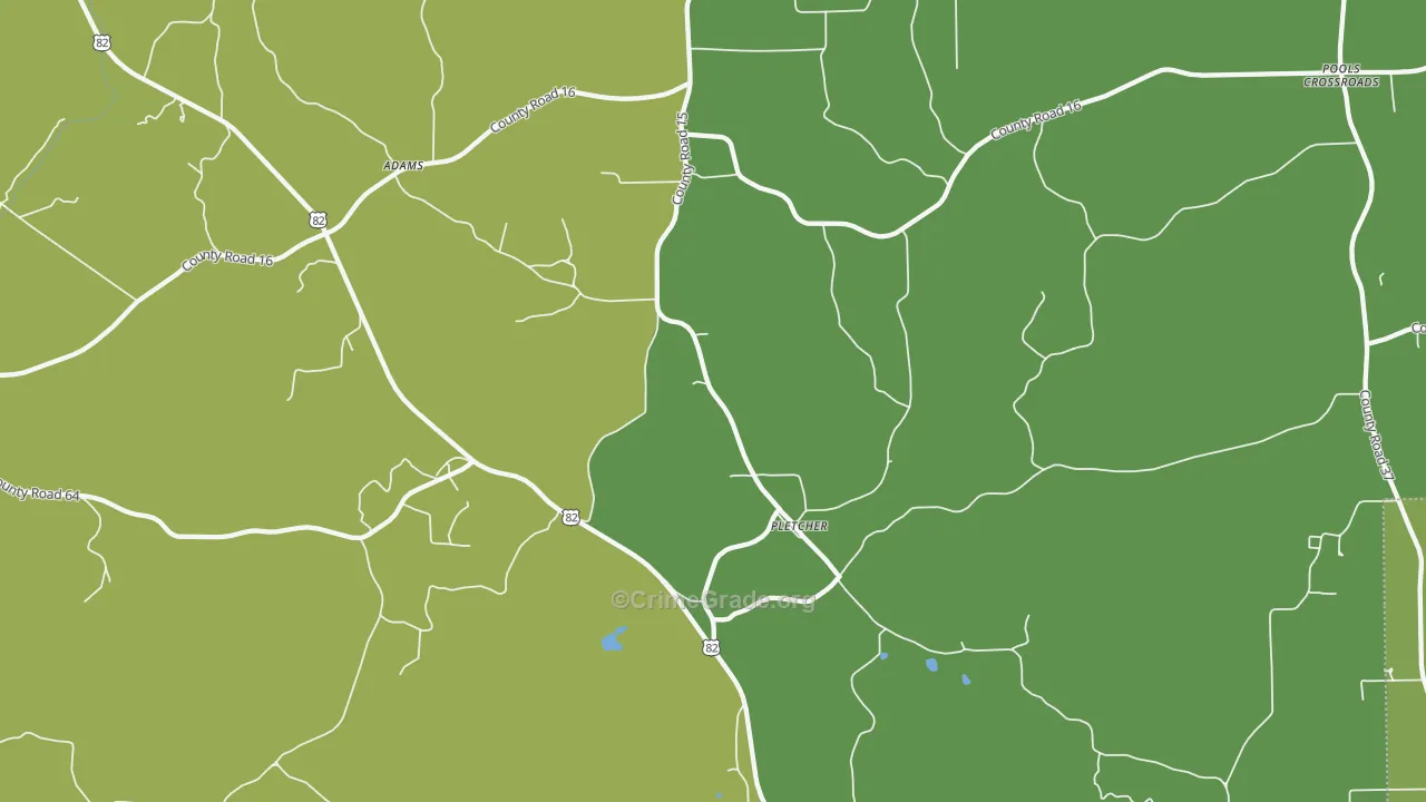 Pletcher, AL Map of Theft Rates